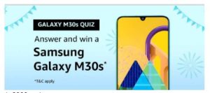 Amazon Samsung M30s Quiz -Win Samsung M30s / Amazon Wheel Of Fortune