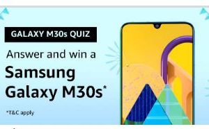 Amazon Samsung M30s Quiz -Win Samsung M30s / Amazon Wheel Of Fortune