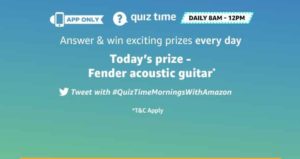 Amazon Fender Guitar Quiz – Win Fender Acoustic Guitar